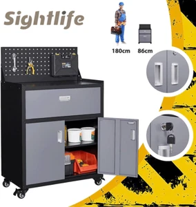 Stahl Werkzeugschrank mit Rädern Garagenschrank Lagerschrank Werkstatt Schrank - Bild 1 von 8