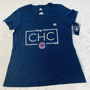 Womens Majestic Chicago Cubs Authentic Collection Baseball T-Shirt Med. New - Picture 1 of 9