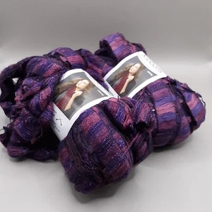Red Heart Boutique Ribbons Yarn Balls - Purple Aurora - Lot Of 2- New - Picture 1 of 5