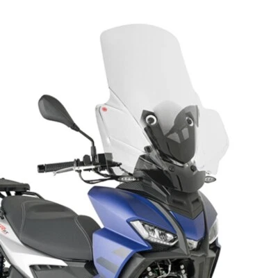 KAPPA Parabrezza Trasparente + Attacchi 74X61Cm Per Aprilia SR GT 125 2022-2023 - Immagine 1 di 3
