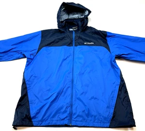Columbia Men Glennaker Lake Rain Jacket Blue Hooded Raincoat RM2015 XXL Packable - Picture 1 of 18