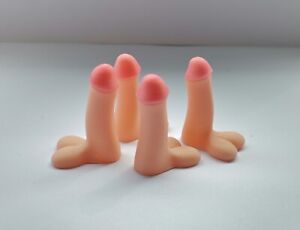Novelty Car Bike Tyre Willy Penis Dick Valve Dust Caps Pack Of 4 NaturalColour