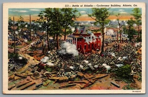 Postcard Atlanta GA c1940s Battle Of Atlanta Painting Cyclorama Hurt House - Bild 1 von 2