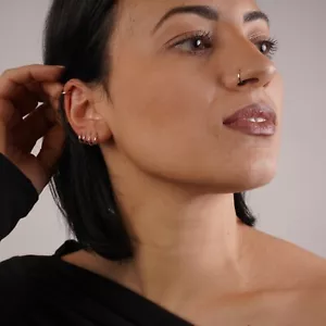 orecchini cerchio 8 mm cerchietto piercing da naso unisex argento 925 - Foto 1 di 3