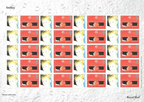 CS-006 2001 Consignia Christmas Robins Customised Smilers Sheet Cover