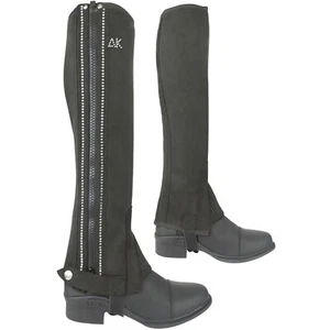 AK waschbare Micro Wildleder Leder Reiten Halb Chaps mit Kristallreihen - Bild 1 von 8