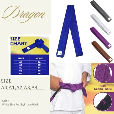 Cinturón brasileño Jiu Jitsu BJJ - A1 A2 A3 A4 cinturón de algodón para uniformes Gi y MMA Foto 1 de 4