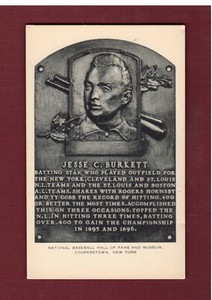 JESSE BURKETT, Cleveland~St. Louis | 1953-55 ARTVUE Type 1 HOF plaque postcard A