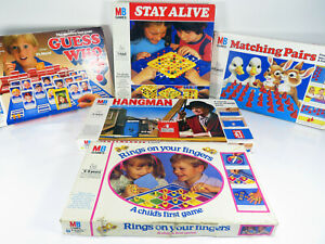 MB Games - 5 x Vintage Bundle - Hangman - Guess Who - Stay Alive - Matching Pair