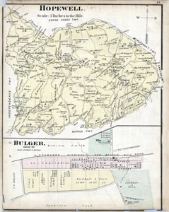 1876 Map of Hopewell Township Washington County Pennsylvania - Picture 1 of 2