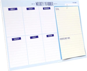A4 Undated Weekly Desk Planner Pad, 52 Tear off Pages, to Do List Notepad, Daily - Picture 1 of 12