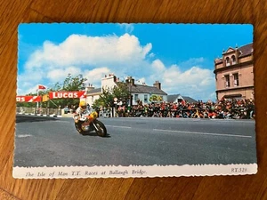 1970`s / 80`s Isle of Man TT Races Ballaugh Bridge Postcard - Picture 1 of 2