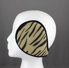 Brown Black Tiger Zebra Big Cat Print Ear Muffs Warmers Behind Hair