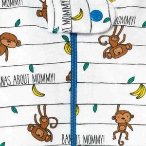 NWT {7 Sizes} The Children's Place MONKEY BANANAS Mommy Footed Sleeper Pajamas - Picture 1 of 3
