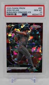 2020 Panini Prizm #95 Josh Rojas RC Burgundy Cracked Ice PSA 10 06/25 - Picture 1 of 3