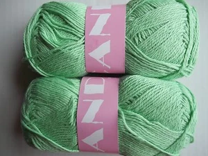 MeiMei Candy 100% cotton yarn, Fresh Light Green, lot of 2 - Picture 1 of 2