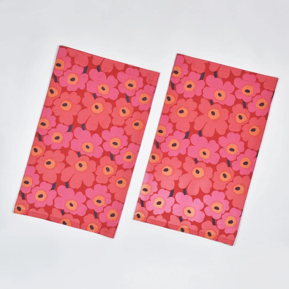 MARIMEKKO Pieni Unikko 2 x Telas Rectangulares Cortinas Rojo Rosa 22"x55" Foto 1 de 4
