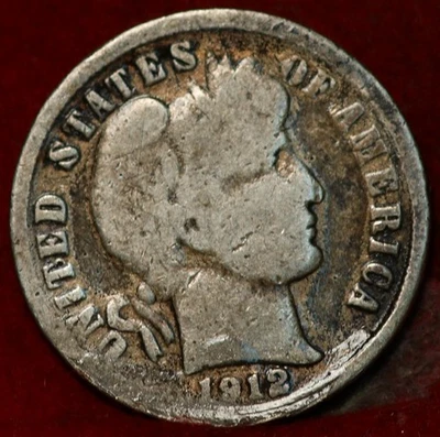 1912-D Denver Mint Silver Barber Dime - Image 1 of 2