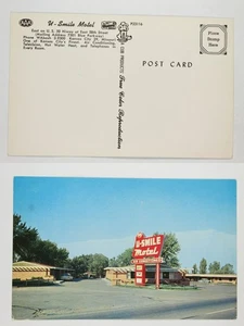 U-Smile Motel Kansas City MO Vintage Chrome Postcard - Air Conditioned Sign - Picture 1 of 1