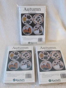 Rachel's of Greenfield Felt Kit Autumn Coasters Felt & Floss Included (3) Kits - Picture 1 of 2
