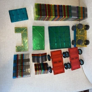 Magna Tiles Lot Of 100 With Cars - Picture 1 of 2
