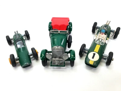 VTG Lot of 3 English Diecast Toy Green Racecars Corgi Lotus Climax Lesney Lotus - Image 1 of 4