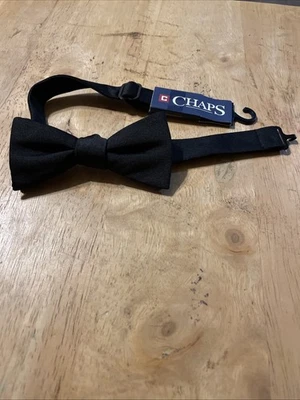 NWT Chaps Men's Bow Tie Pre-tied, Adjustable Black - Image 1 of 3