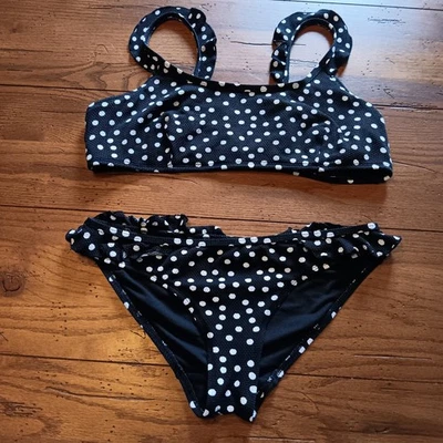 Two Piece Bikini Women’s Bandeau Style Ruffled Top (Sz 16) & Bottom (Sz 12) - Image 1 of 4