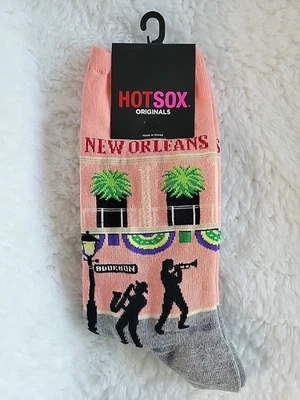 Hot Sox Womens Crew Socks New Orleans Bourbon Street Jazz Players Size 9-11 - Image 1 of 3