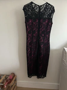Jaeger Women's Black lace And pink dress Size 10 - Picture 1 of 4