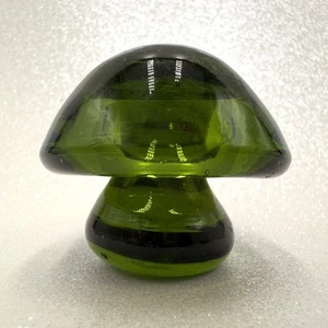 Vintage Art Glass Small Green Mushroom Paperweight - Picture 1 of 8