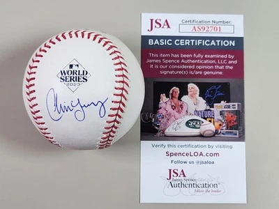 Chris Young Firmado Serie Mundial 2023 Certificado de Autenticidad Texas Rangers 23 WS Royals B Foto 1 de 4