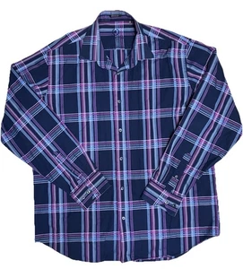 Bugatchi Uomo Classic Fit Plaid Long Sleeve Button Front Shirt Men’s XL - Picture 1 of 8