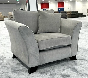 Furniture Village ‘Sasha’ Zara Grey Fabric Chair Accent Armchair BRAND NEW - Picture 1 of 4