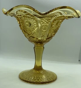 Vintage Glass Amber Compote Dish - Picture 1 of 5