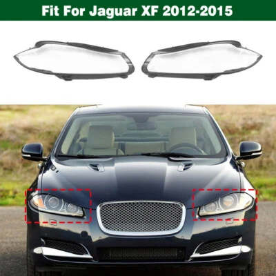 Pair Headlight Lens Cover Housing Shell Mask + Seal Glue For Jaguar XF 2012-2015 - Imagem 1 de 4