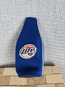 Miller Lite Bottle Blue Koozie Zipper NEW Set Of 3 - Picture 1 of 2
