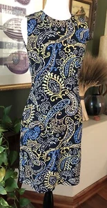 NWOT Ladies J. McLAUGHLIN Navy Embroidered Paisley Floral Sheath Dress XS $228 - Picture 1 of 10