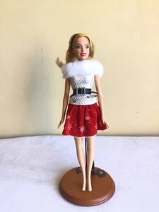 Holiday Wishes Barbie Mattel Christmas Blonde Blue Eye Vinyl Fashion Doll - Picture 1 of 8