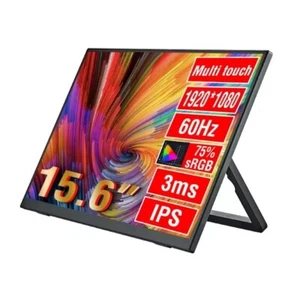 Portable Touch Monitor 15.6-Inch 1080P HDR 16:9 Blue Light Xbox PS5 PC Extension - Picture 1 of 6