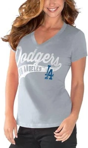 Los Angeles Dodgers Women's MLB Away Game V-Neck T-Shirt - Picture 1 of 1