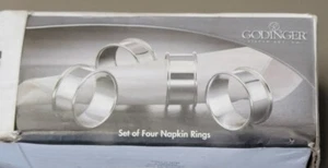 Godinger Napkin Rings Silver Plated NEW NIB - Picture 1 of 5