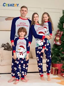 Family Matching Christmas Pyjamas Adult Kids Xmas Nightwear Pajamas Pjs Set - Picture 1 of 7