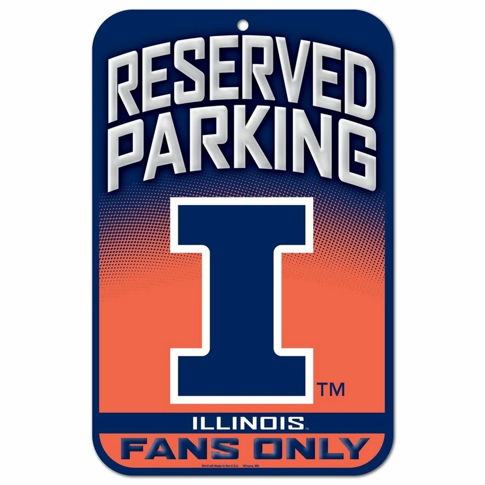 ILLINOIS FIGHTING ILLINI ~ NCAA 11x17 Wall Display Reserved Parking Sign ~ New - Image 1 of 1