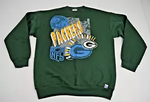 Vintage NFL Sweatshirt Logo 7 Size L 1991 Green Bay Packers Football Made USA - Picture 1 of 13