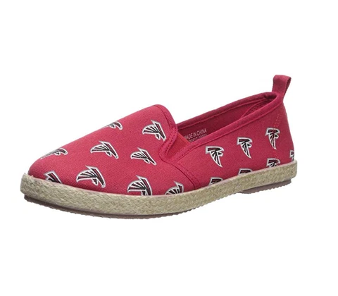 FOCO NFL Women's Atlanta Falcons Espadrille Canvas Shoe Cover