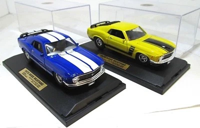 2 Tootsie Hard Body 1970 Boss Mustangs 1/10,000 in Display Cases - Image 1 of 4