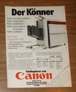 Seltene Werbung CANON NP 400 - Der schnellste Kopierer - Der Könner 1981 - Bild 1 von 1