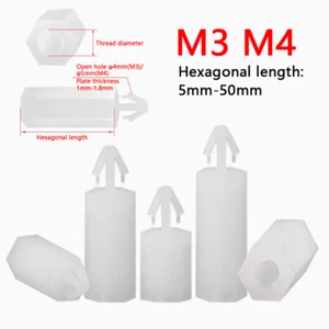 M3 M4 PCB Board Spacer Button Hex Push-in Nylon Post for Locking Circuit Board - Picture 1 of 9