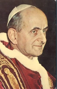 Recuerdo Papa Pablo VI 1964 Feria Mundial de Nueva York Vaticano postal - Imagen 1 de 2